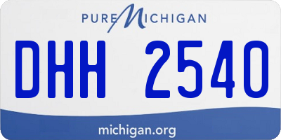MI license plate DHH2540