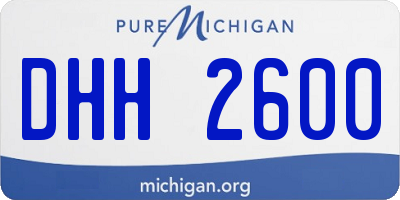 MI license plate DHH2600