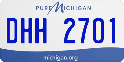 MI license plate DHH2701
