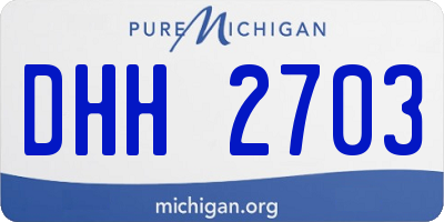 MI license plate DHH2703