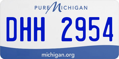 MI license plate DHH2954
