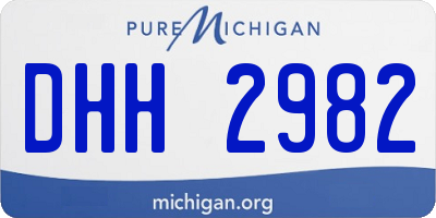 MI license plate DHH2982