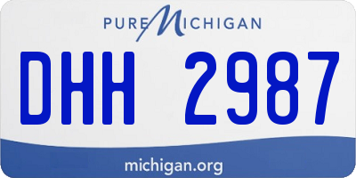 MI license plate DHH2987