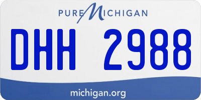 MI license plate DHH2988