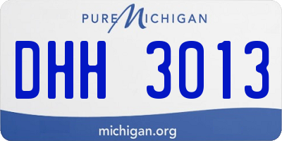 MI license plate DHH3013