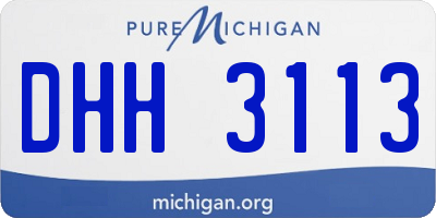 MI license plate DHH3113