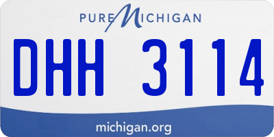 MI license plate DHH3114
