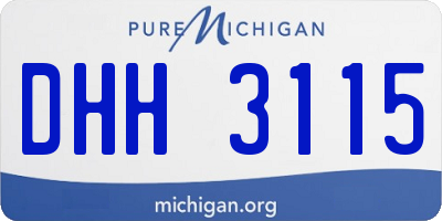 MI license plate DHH3115