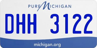 MI license plate DHH3122