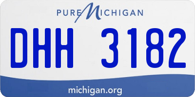 MI license plate DHH3182