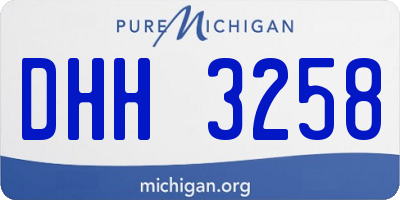 MI license plate DHH3258
