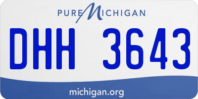 MI license plate DHH3643