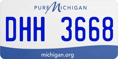 MI license plate DHH3668