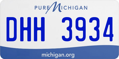 MI license plate DHH3934