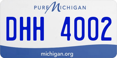 MI license plate DHH4002