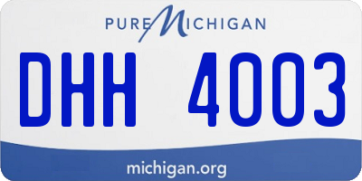 MI license plate DHH4003