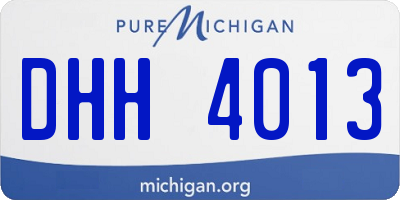 MI license plate DHH4013