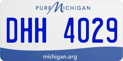 MI license plate DHH4029