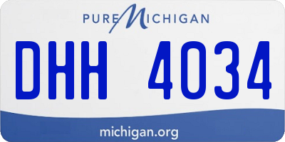 MI license plate DHH4034