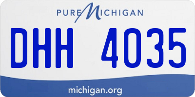 MI license plate DHH4035