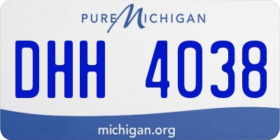 MI license plate DHH4038