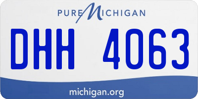 MI license plate DHH4063