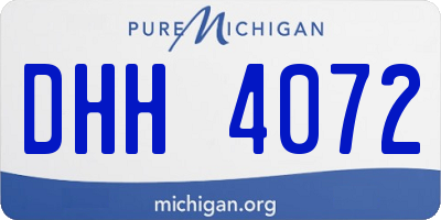 MI license plate DHH4072