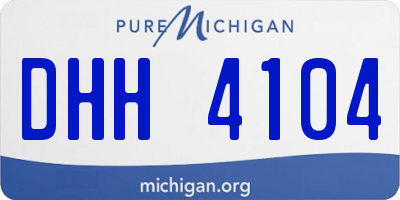 MI license plate DHH4104