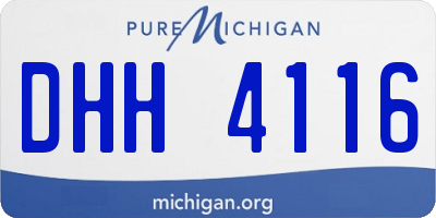MI license plate DHH4116