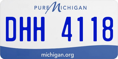 MI license plate DHH4118