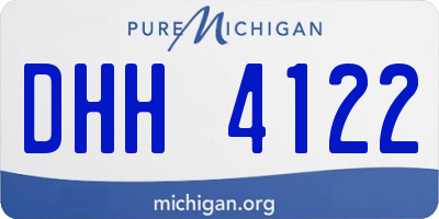 MI license plate DHH4122