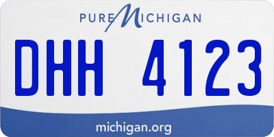 MI license plate DHH4123