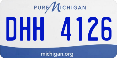 MI license plate DHH4126