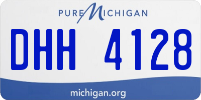 MI license plate DHH4128