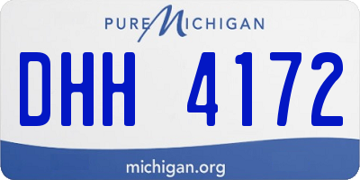 MI license plate DHH4172