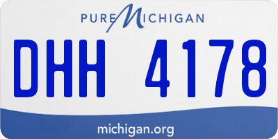 MI license plate DHH4178