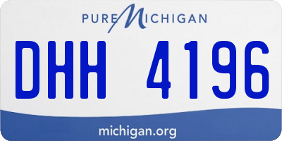 MI license plate DHH4196