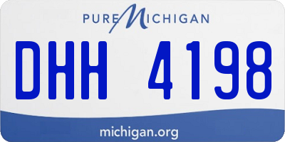 MI license plate DHH4198