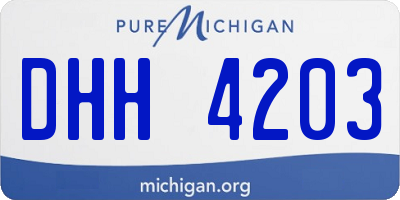MI license plate DHH4203