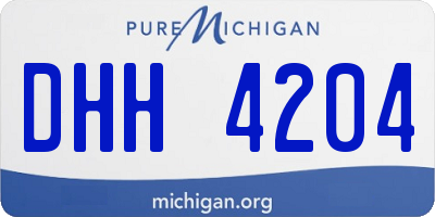 MI license plate DHH4204