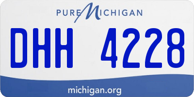 MI license plate DHH4228