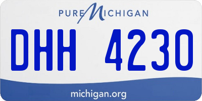 MI license plate DHH4230