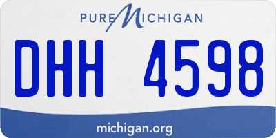 MI license plate DHH4598