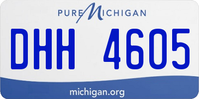 MI license plate DHH4605