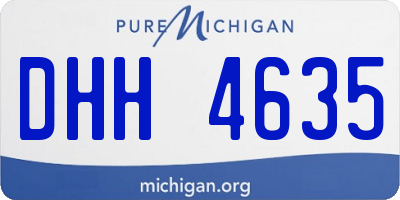 MI license plate DHH4635