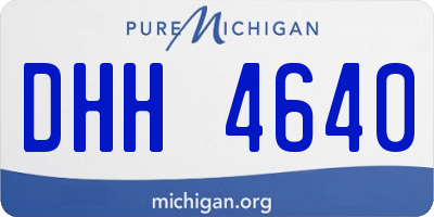 MI license plate DHH4640
