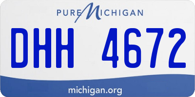 MI license plate DHH4672