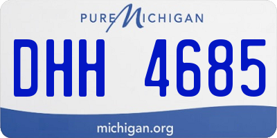 MI license plate DHH4685
