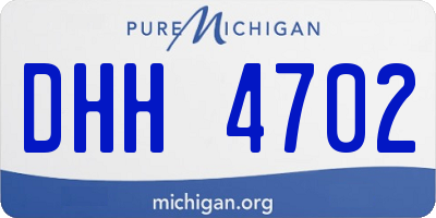 MI license plate DHH4702