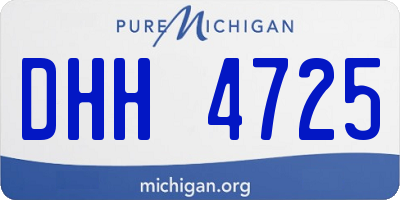 MI license plate DHH4725